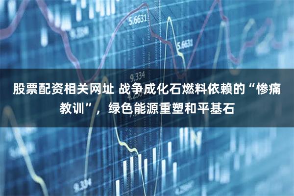 股票配资相关网址 战争成化石燃料依赖的“惨痛教训”，绿色能源重塑和平基石